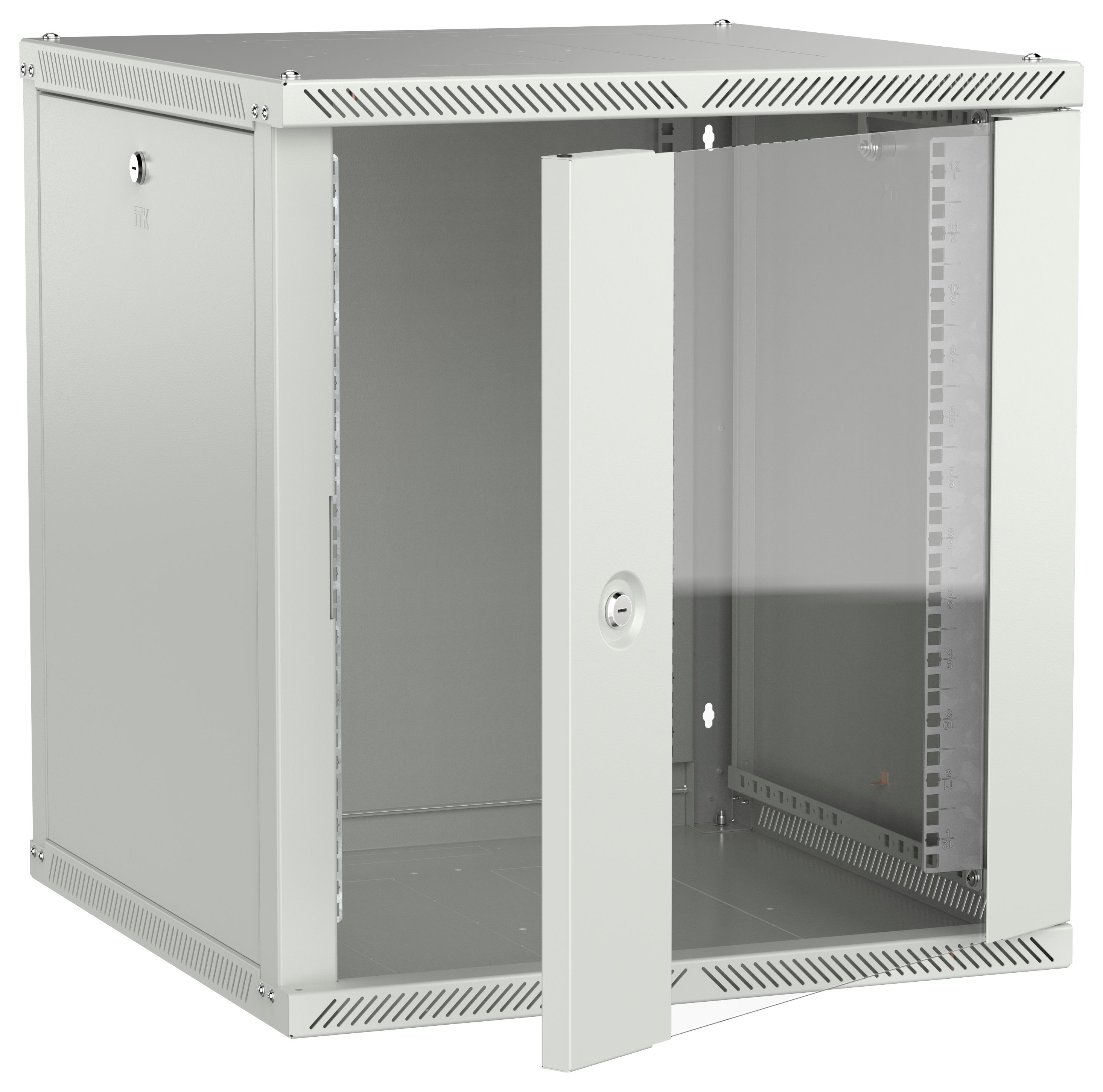 Шкаф 12U 600х600мм дверь стекло серый 2.0