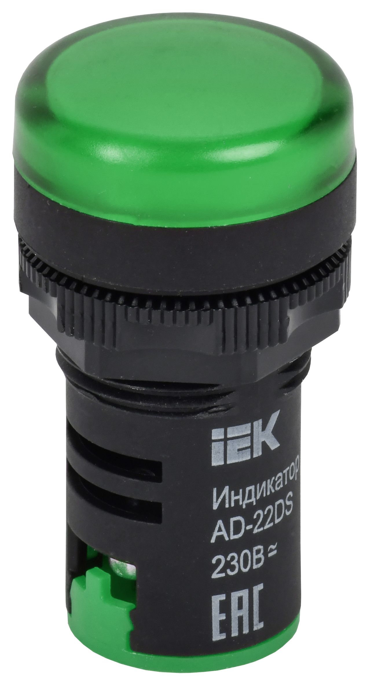 Лампа AD22DS(LED)матрица d22мм зеленый 230В AC/DC
