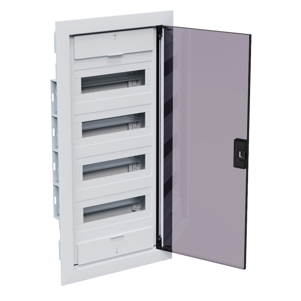 Щит ЩРВ-п-48 пластиковый распред. OptiBox Pro 48-VKR-IP40 48м. встраиваемый с пласт. черной прозрач. дверцей IP40