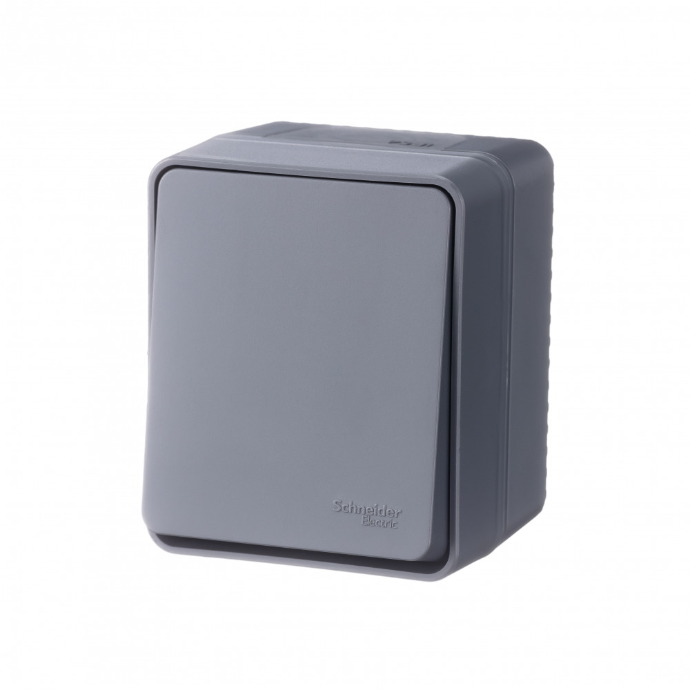 AtlasDesign Profi54 выключатель одноклавишный IP54 10 АХ, антрацит, Россия