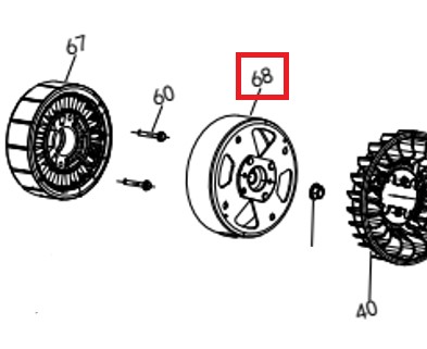 Ротор альтернатора инверторный SGG 3000Si(ESi),KM165F / Inverter motor rotor (02.09.30110-280002-00)