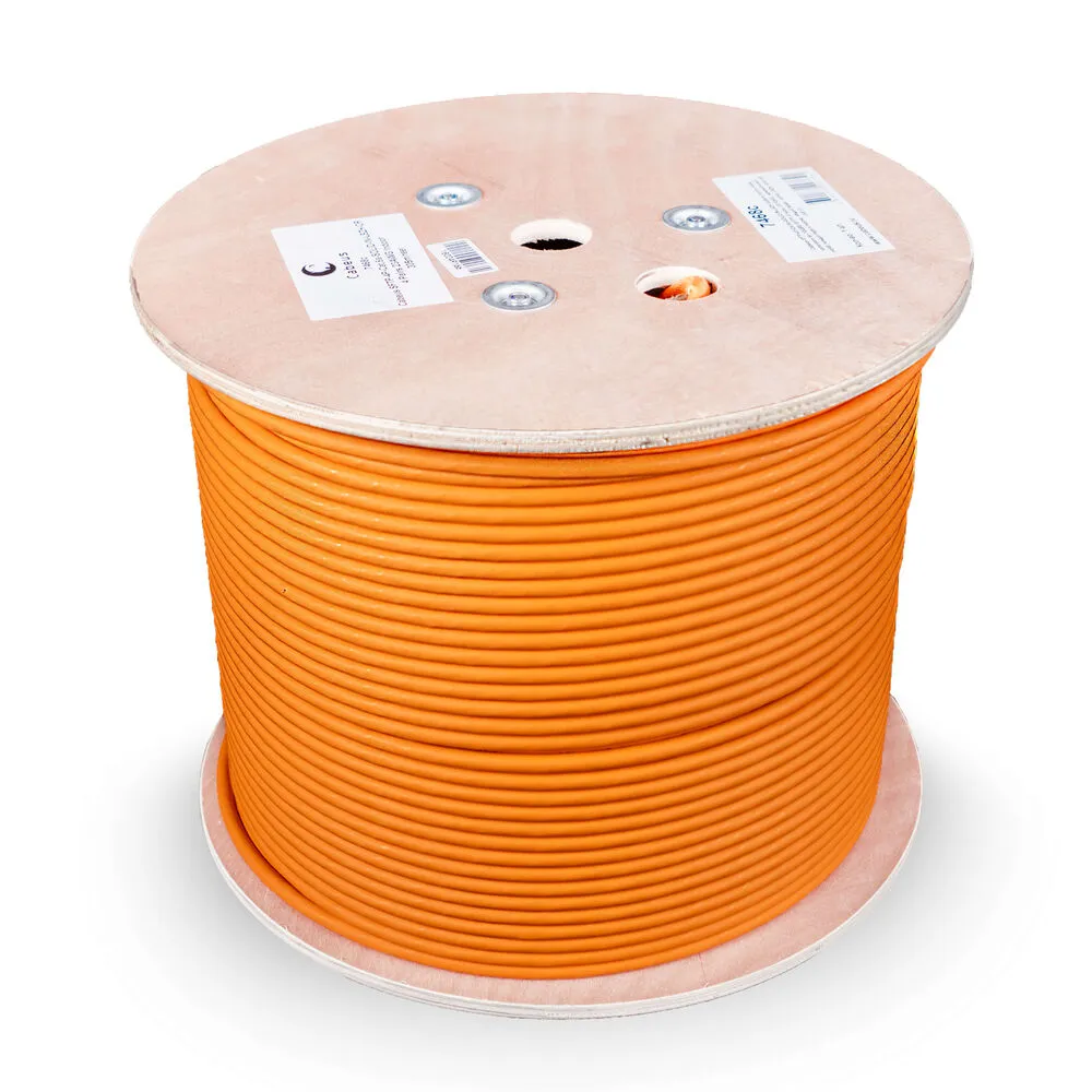 Витая пара SFTP 6a Cabeus SFTP-4P-Cat.6a-SOLID-IN-LSZH 4 пары, одножильный, каждая пара в экране, общий экран, LSZH оранжевая 305 метров