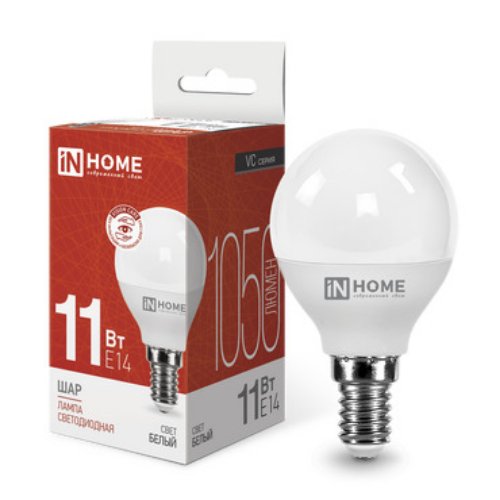 Лампа светодиодная LED-ШАР-VC 11Вт 230В Е14 4000К 1050Лм IN HOME