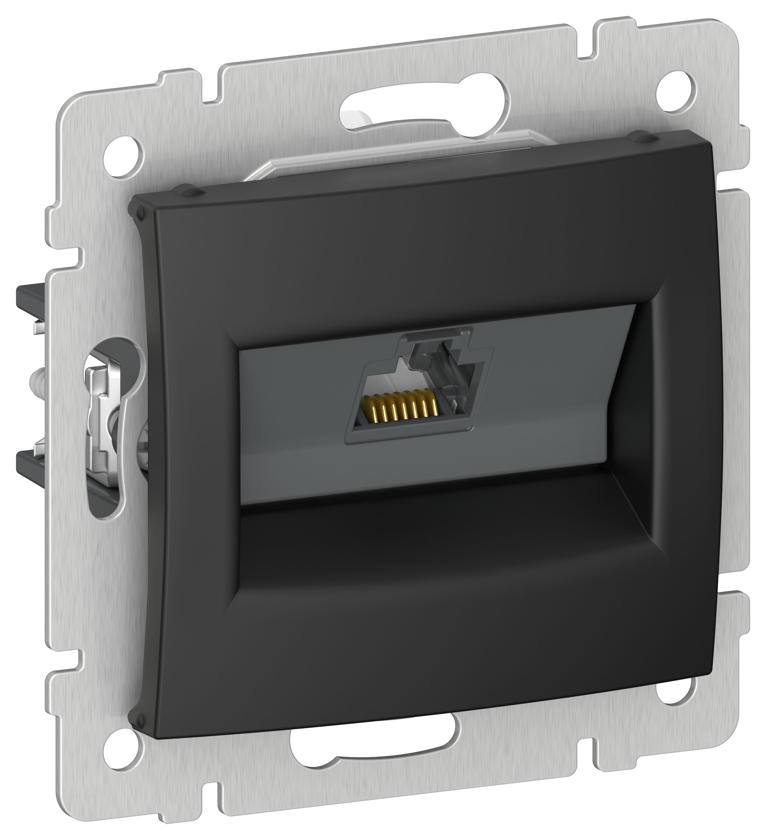 IEKVALENA Розетка компьютерная RJ45 категория 5Е UTP 6945371 черный матовый