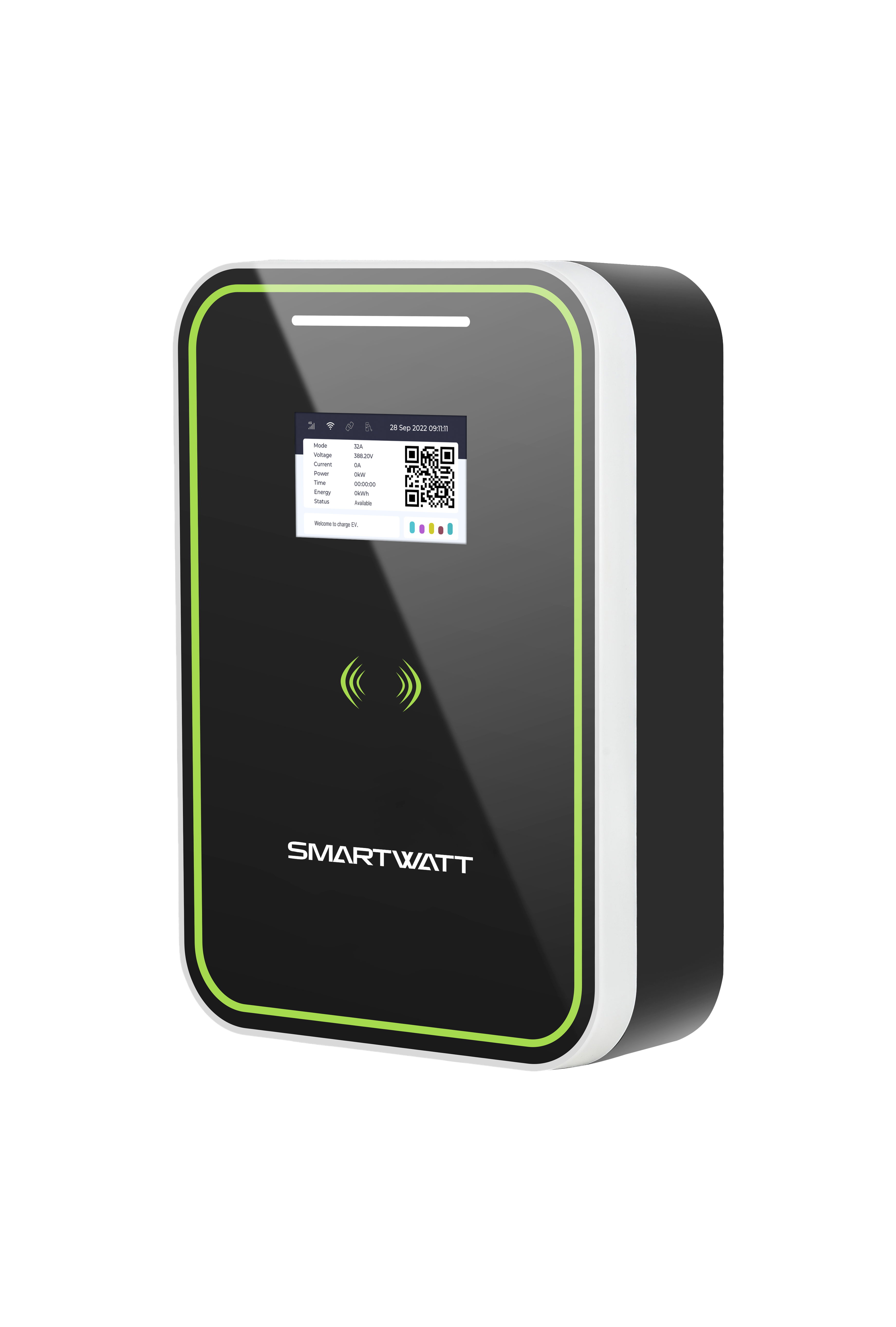 Зарядная станция для электромобиля SMARTWATT EVC, 22 кВт, бытовая, переменный ток, 3 фазы 380 В 32 А, кабель 5 метров TPU Type2, IP54