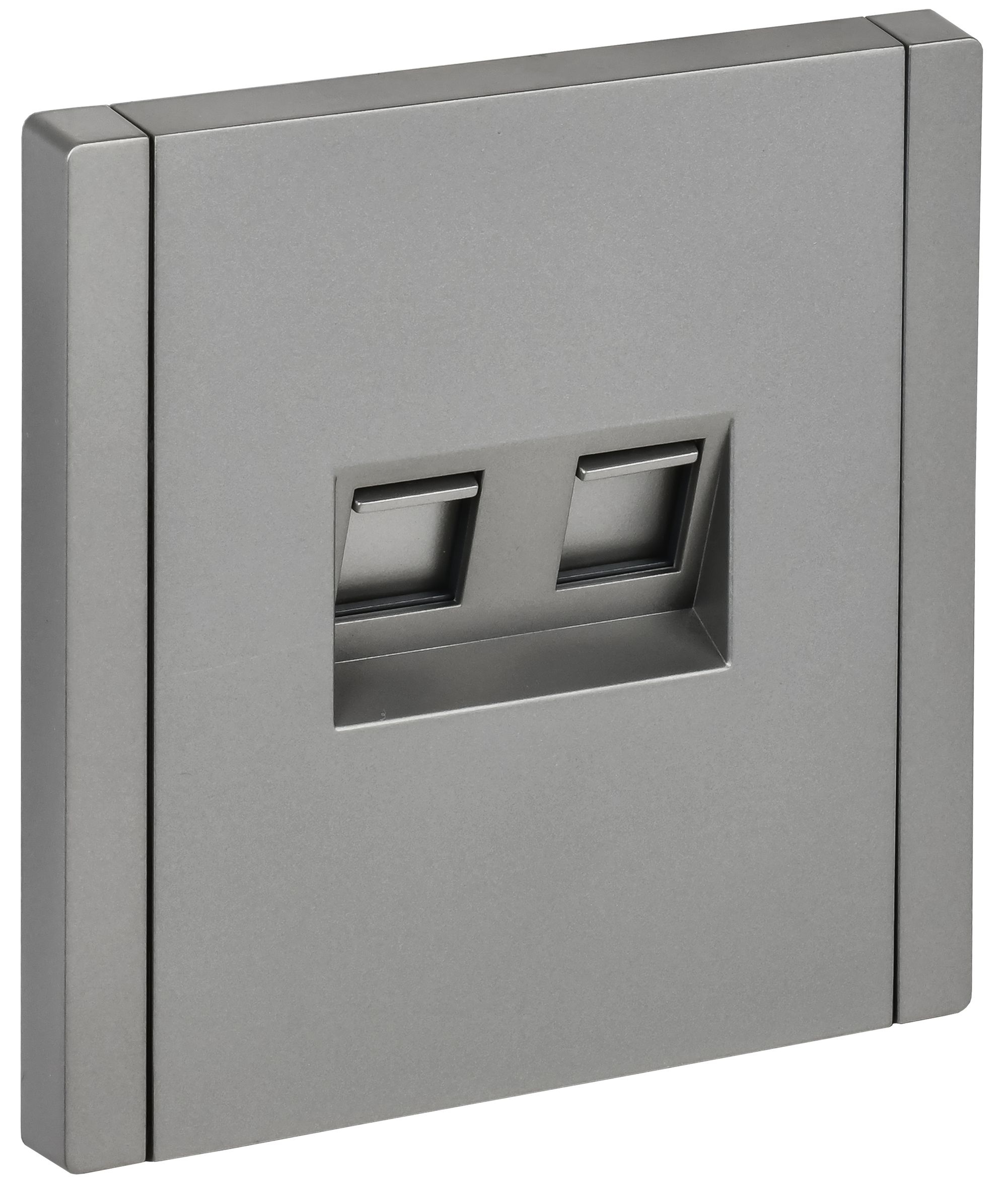FORTE&PIANO Розетка двойная RJ11+RJ45 кат.5E FP535 сталь