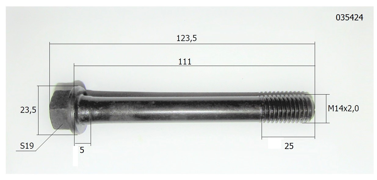 Болт головки блока цилиндров (L=123,5 мм) /Cylinder head bolt