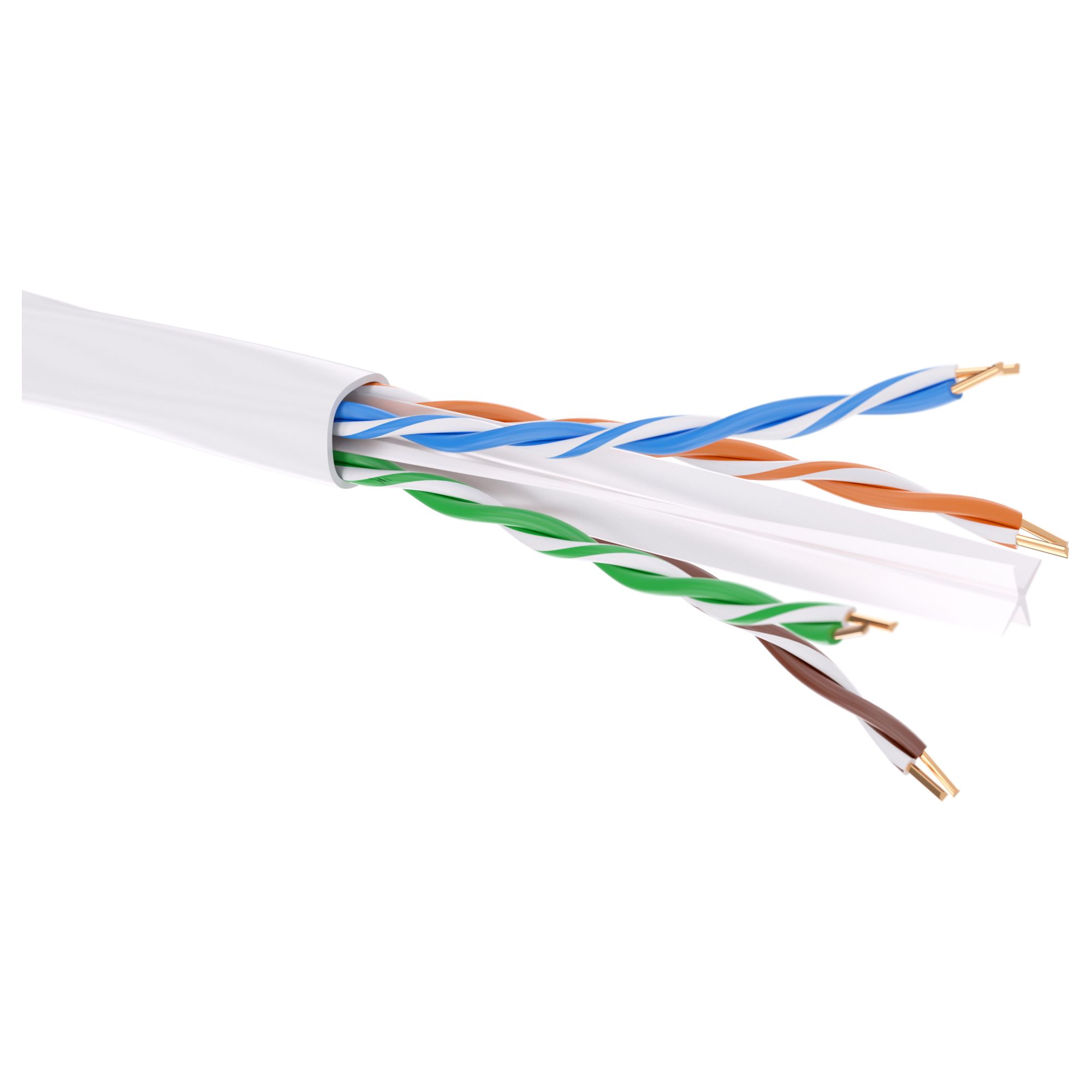 Витая пара U/UTP 4 пары CAT 6 нг(А)-HF белый коробка 305м