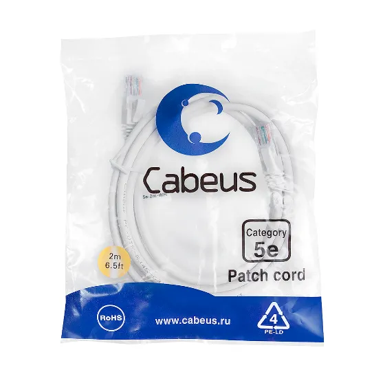 PC-UTP-RJ45-CAT.5E-2M-WH-LSZH Cabeus