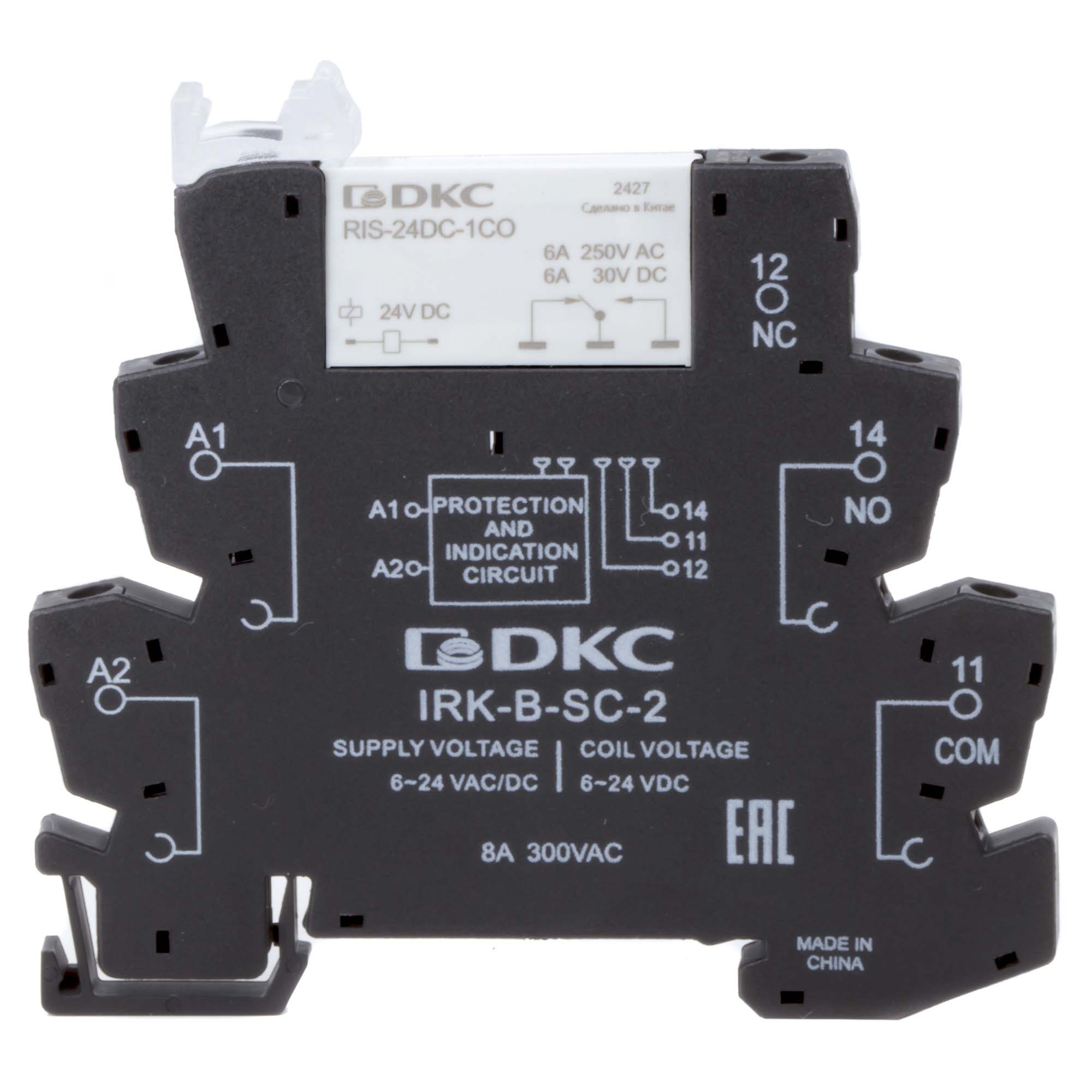 Реле интерфейсное, 1CO, коммутируемый ток 6 А, AgSnO, напряжение 24V AC/DC, винтовые клеммы