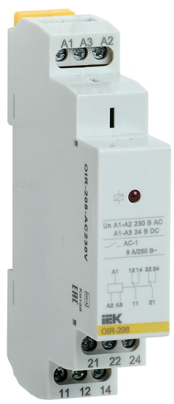 Реле промежуточное модульное OIR 2 контакта 8А 230В AC