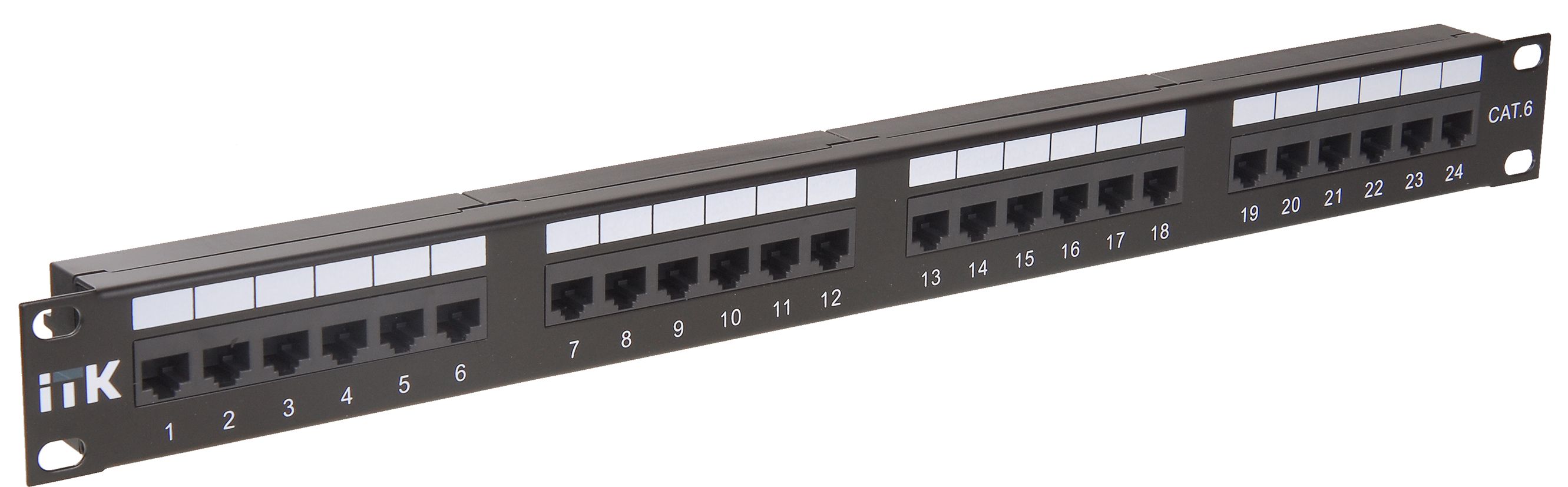 Патч-панель 1U категория 6 UTP 24 порта (Dual)