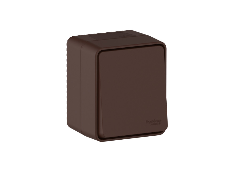 AtlasDesign PROFI IP54 О/У 1-клавишный переключатель 10 АХ, коричневый
