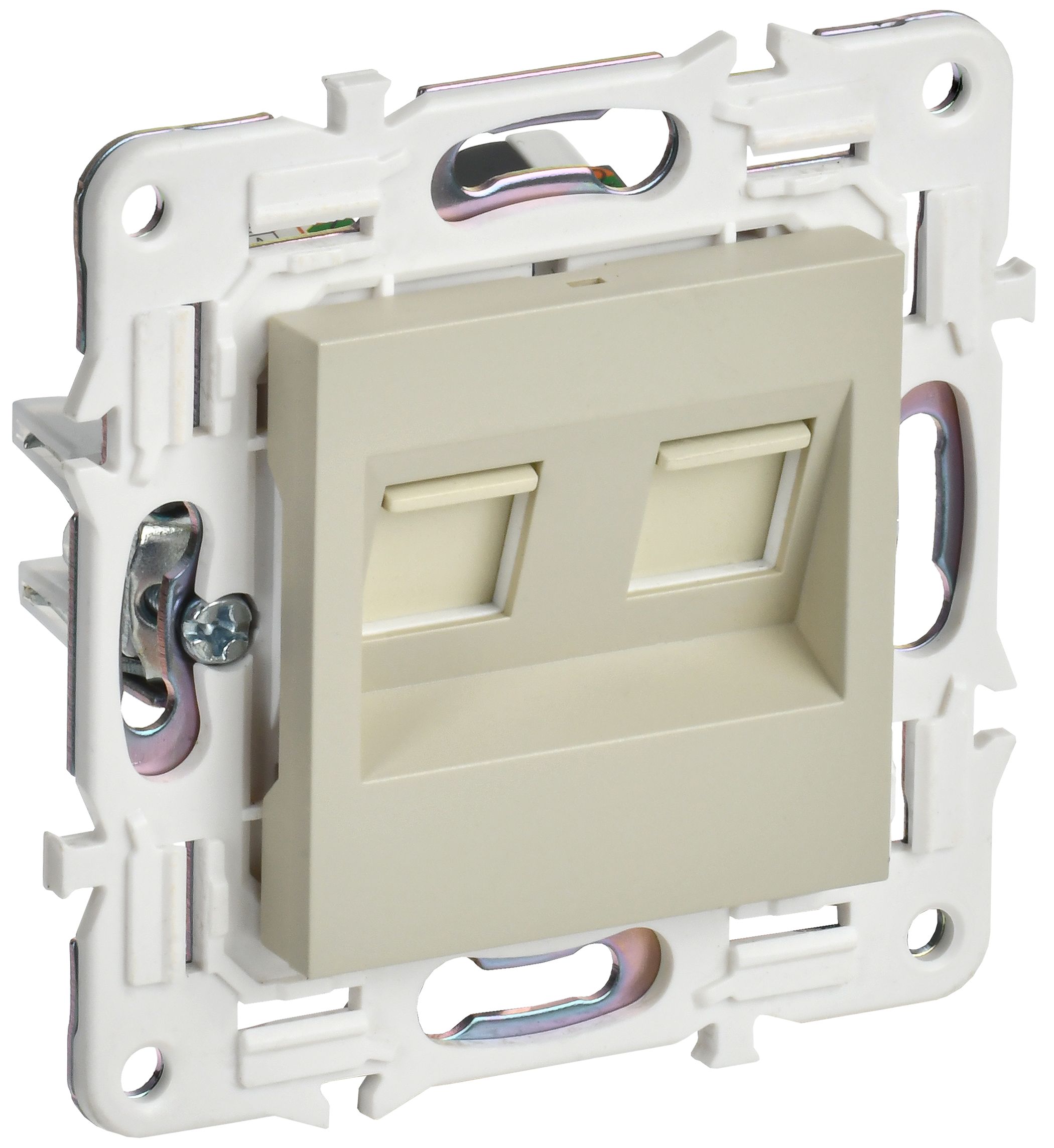 Розетка компьютерная двойная RJ45 кат.5E SK-K03B бежевый SKANDY