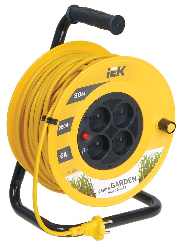 GARDEN Катушка УК30 4 места без заземления с термозащитой 2х0,75мм2 30м