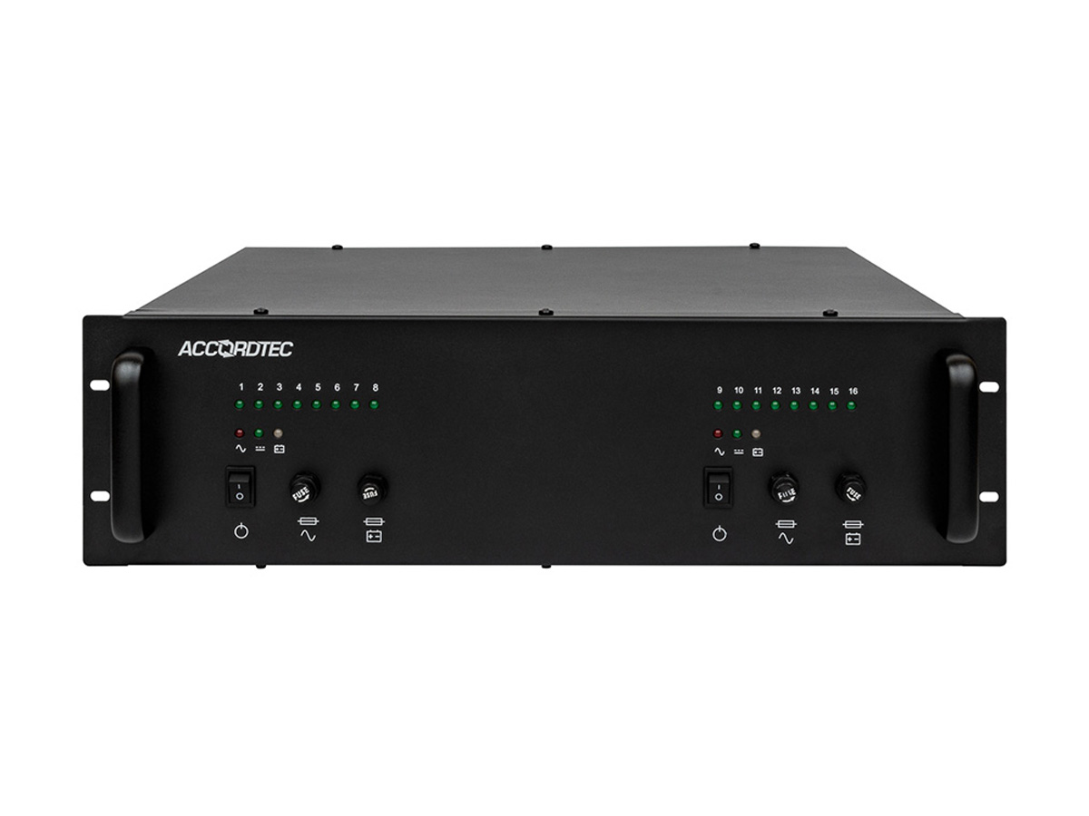 ББП-80х2 v.16 RACK 3U Блок бесперебойного питания ACCORDTEC, 12 В, 16 х 1А