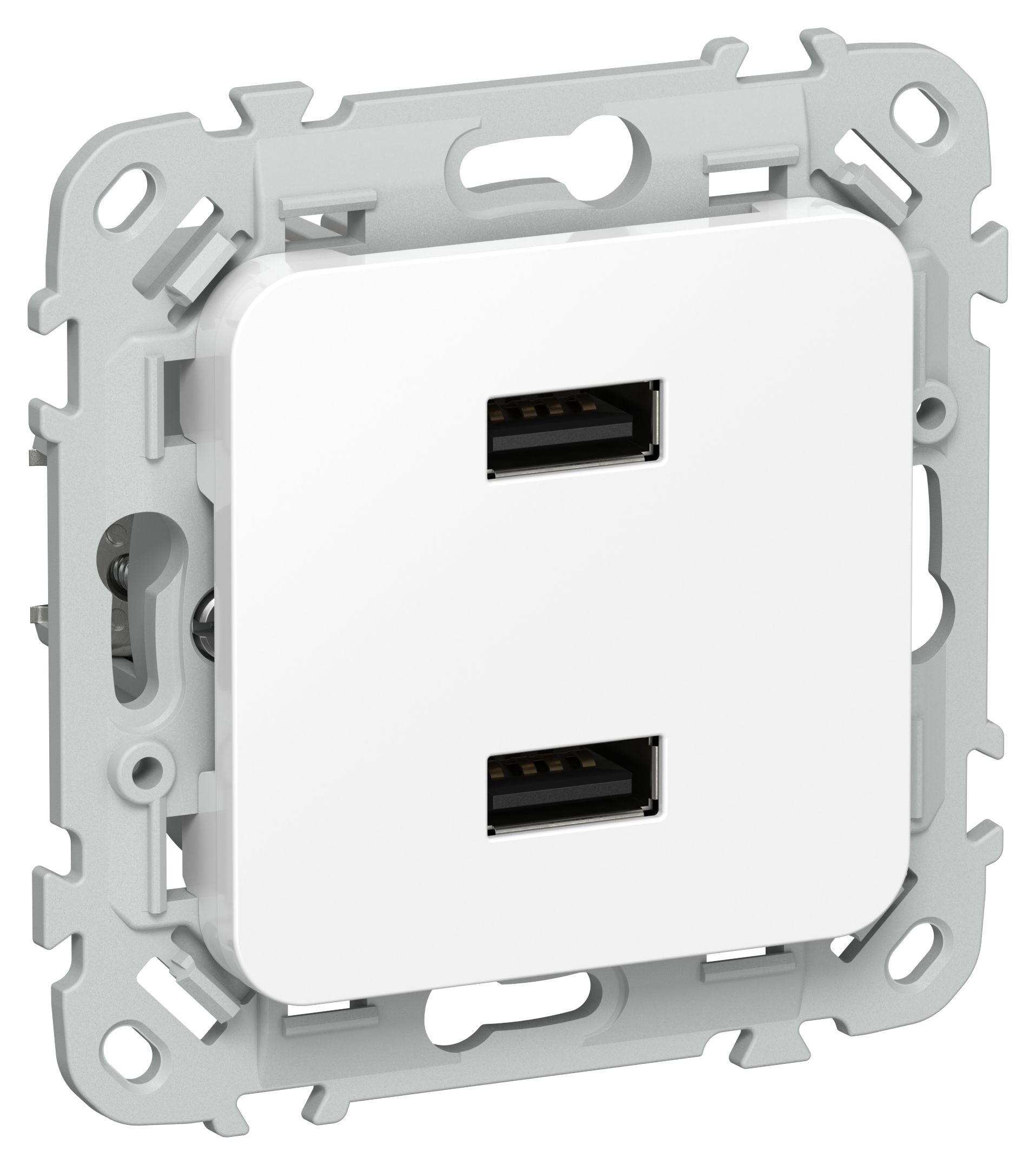 FLITE Розетка USB A+A 2,1А РЮ-2-ФлБ белый
