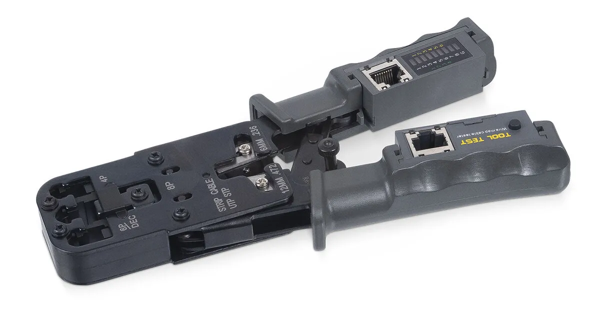 Кримпер Cabeus HT-2010NT для RJ-45/RJ-11/12 с тестером для витой пары
