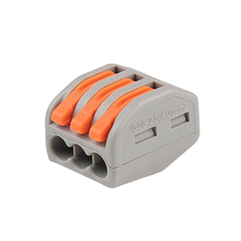 Клеммы СМК монтажные многоразовые PTC-3P 222-413 450V 32A 0,08-2,5(4.0)mm2 , 3 отверстия, серые 10 шт.
