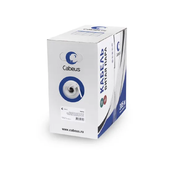 Витая пара UTP 6 Cabeus UTP-4P-Cat.6-SOLID-LSZH-WH 4 пары, одножильный, LSZH, белая 305 метров