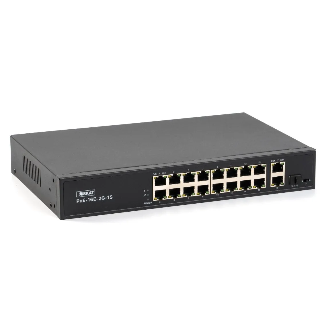 PoE-коммутатор SKAT POE-16E-2G-1S, 16 портов PoE