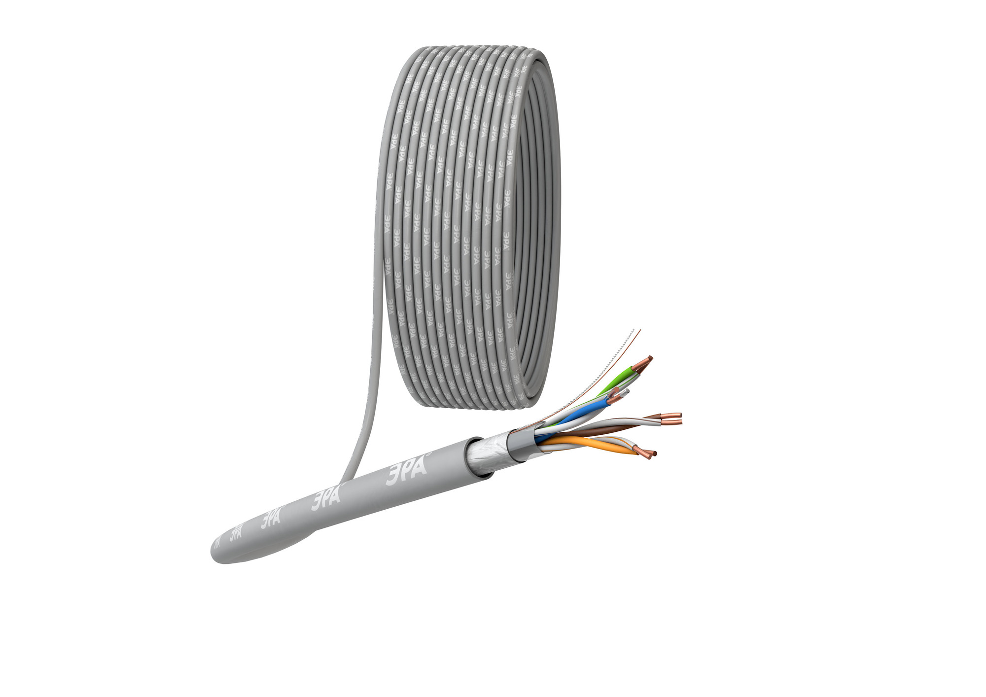 Кабель витая пара F/UTP 4x2x24AWG Cat5e CU PVC 305м ЭРА SIMPLE FL-4-PVC