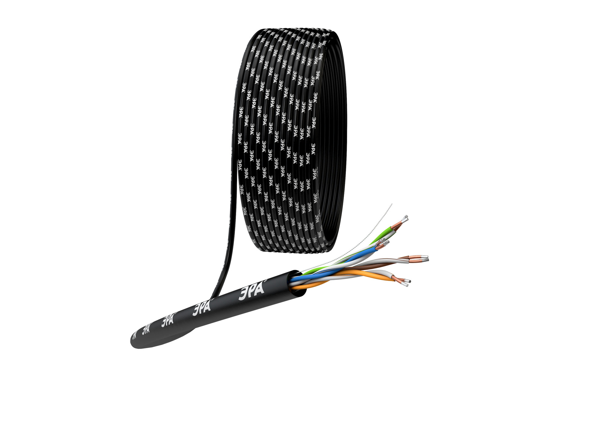 Кабель витая пара U/UTP 4x2x24AWG Cat5e CCA PE наруж. 305м ЭРА SIMPLE UL-4-PE-A