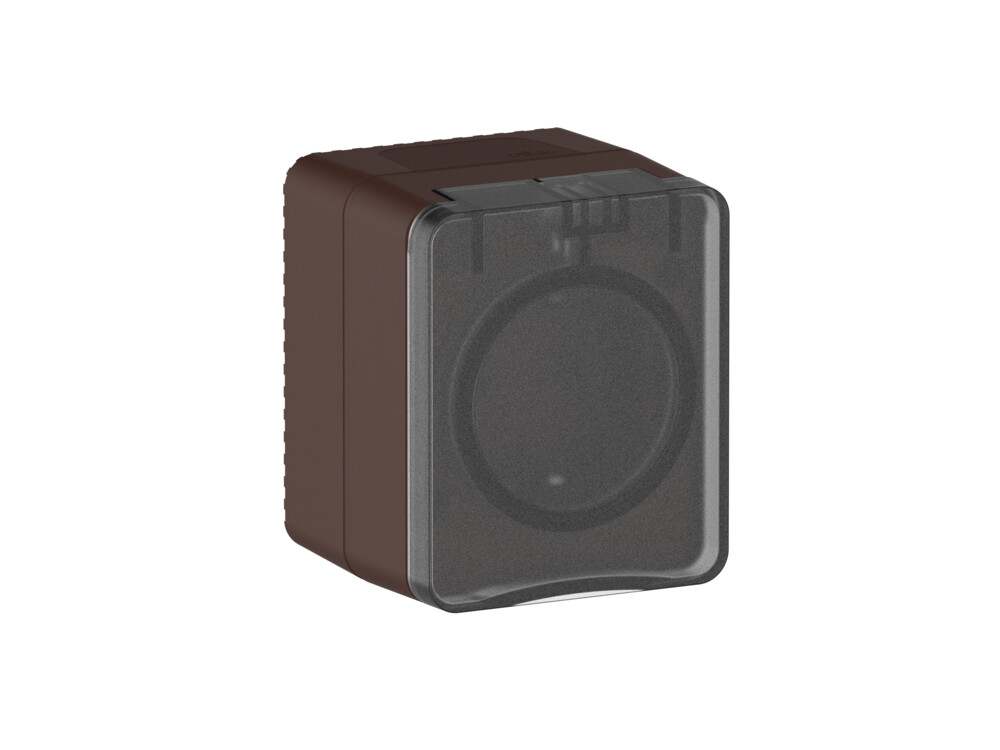 AtlasDesign PROFI IP54 О/У розетка с заземлением со шторками 16А 250В, коричневый