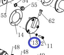Крышка подшипника TSS-WP265YH/Bearing cover / shut-off, №13 (CNP330Y003-13)