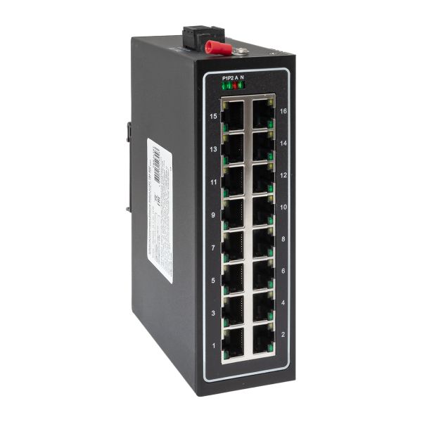 Коммутатор промышленный неуправляемый U-16T, 16 портов 10/100Base-T(X) RJ45, монтаж на динрейку TSX EKF