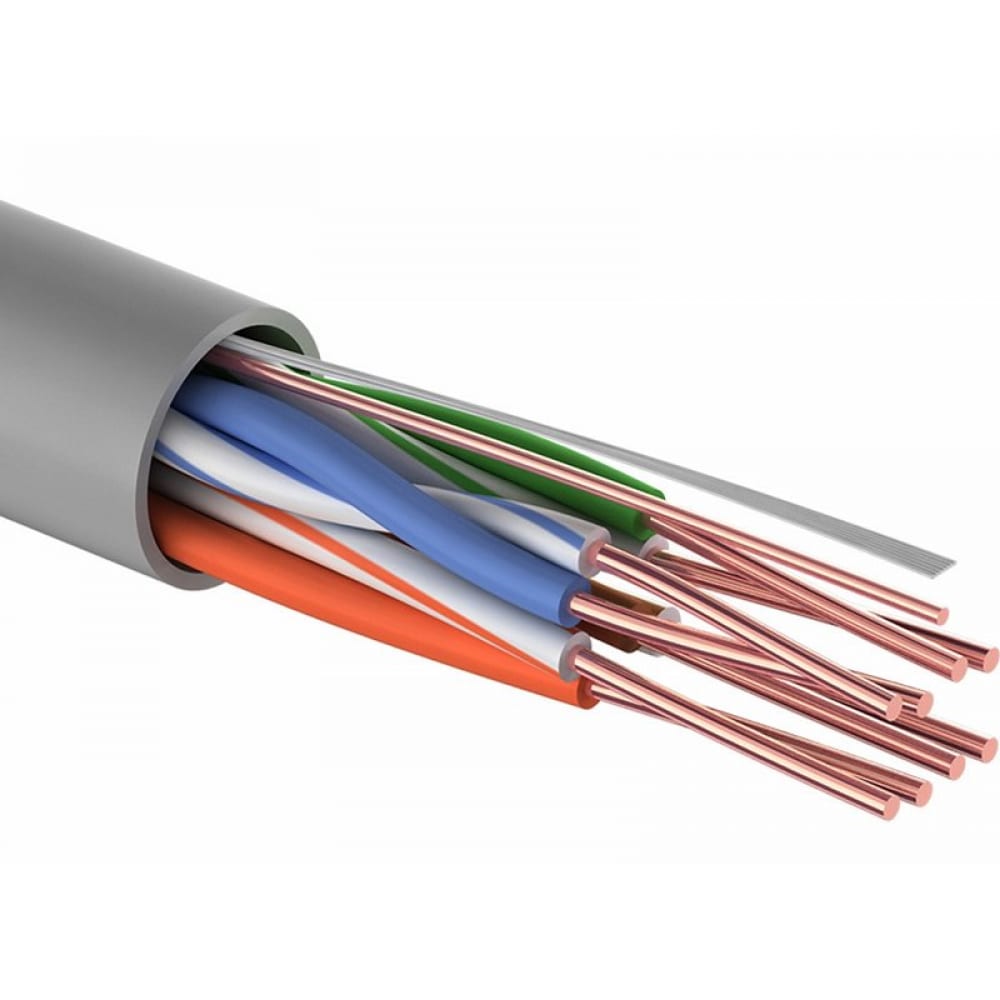 Витая пара U/UTP 4PR 24AWG CCA CAT5e PVC IN серый 305 м