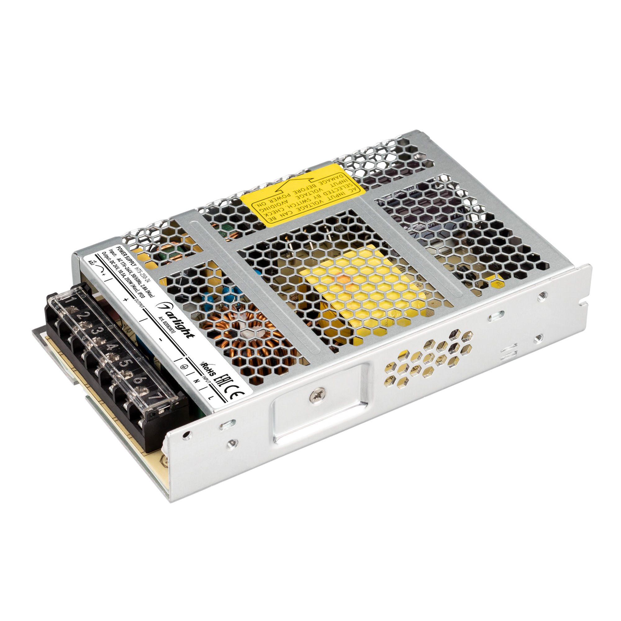 Блок питания HTS-250-24 (24V, 10.5A, 250W) (ARL, IP20 Сетка, 3 года)