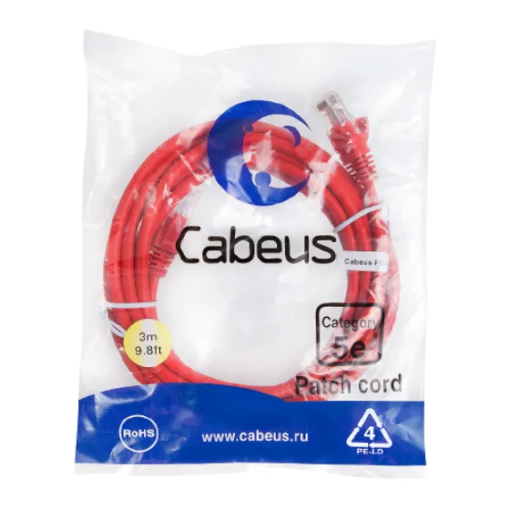 PC-UTP-RJ45-CAT.5E-3M-RD-LSZH Cabeus