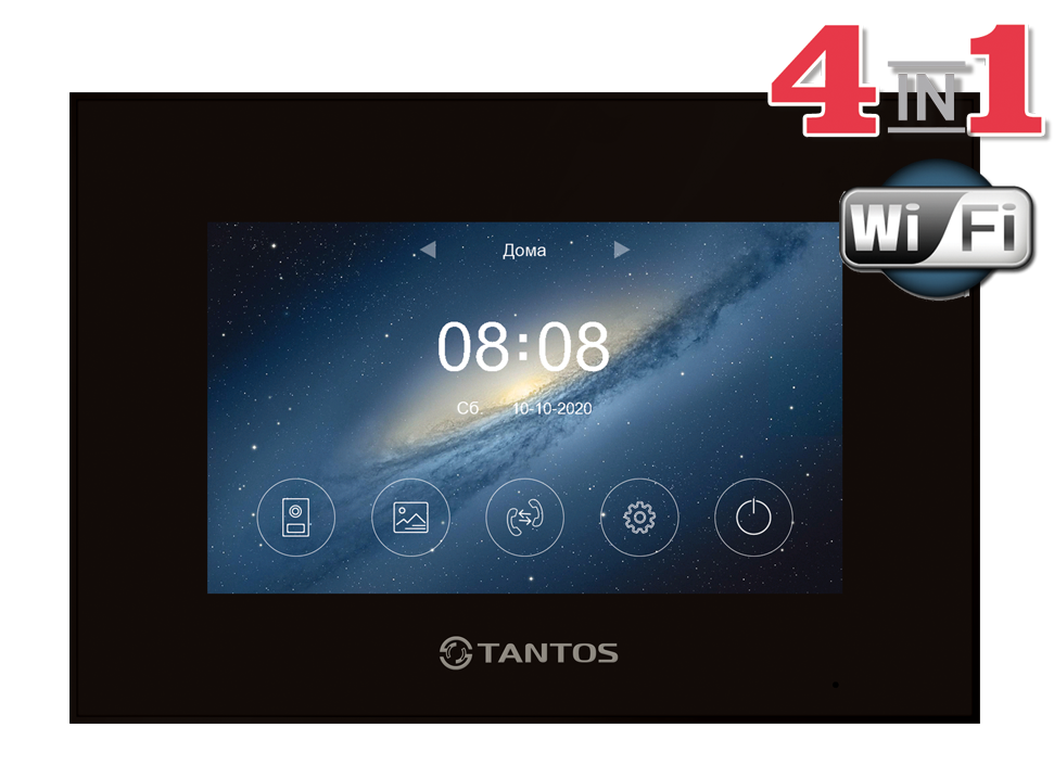 Монитор видеодомофона Tantos Marilyn HD Wi-Fi IPS (black) VZ