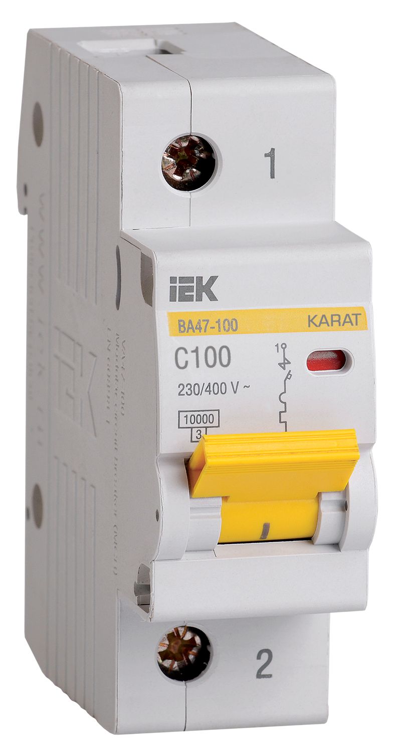 Автоматический выключатель ВА47-100 1P C 100А 10кА KARAT
