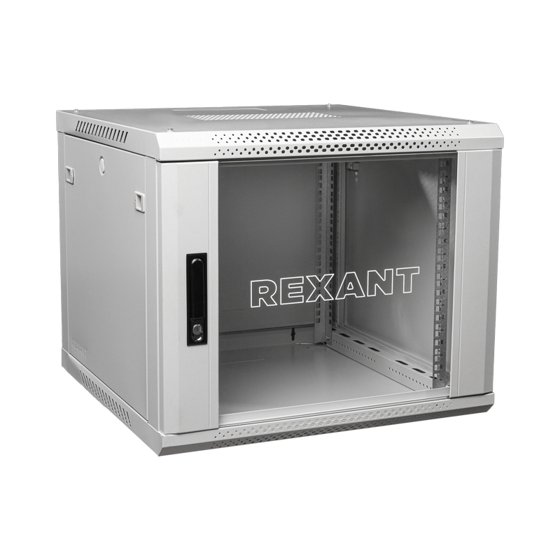 Шкаф настенный телекоммуникационный разборный 6U 600x450мм дверь стекло серый (RAL 7035)