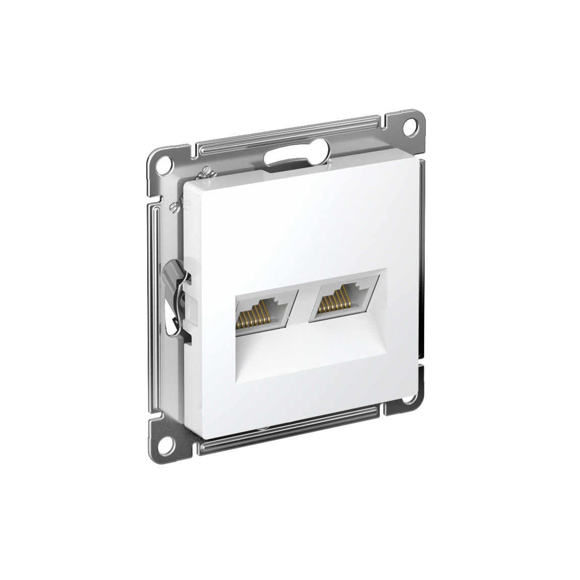 Розетка ATLASDESIGN двойная компьютерная RJ45+RJ45 категория 5E механизм белый