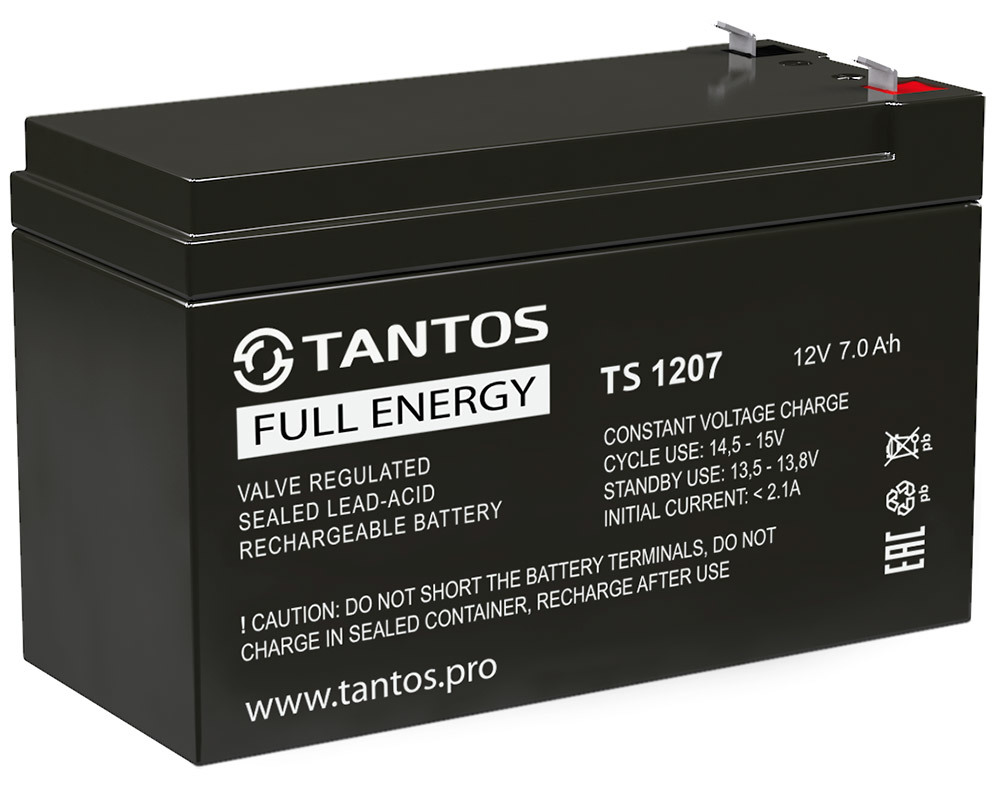 Аккумуляторная батарея Tantos TS 1207 | Аккумулятор 12В 7 А∙ч