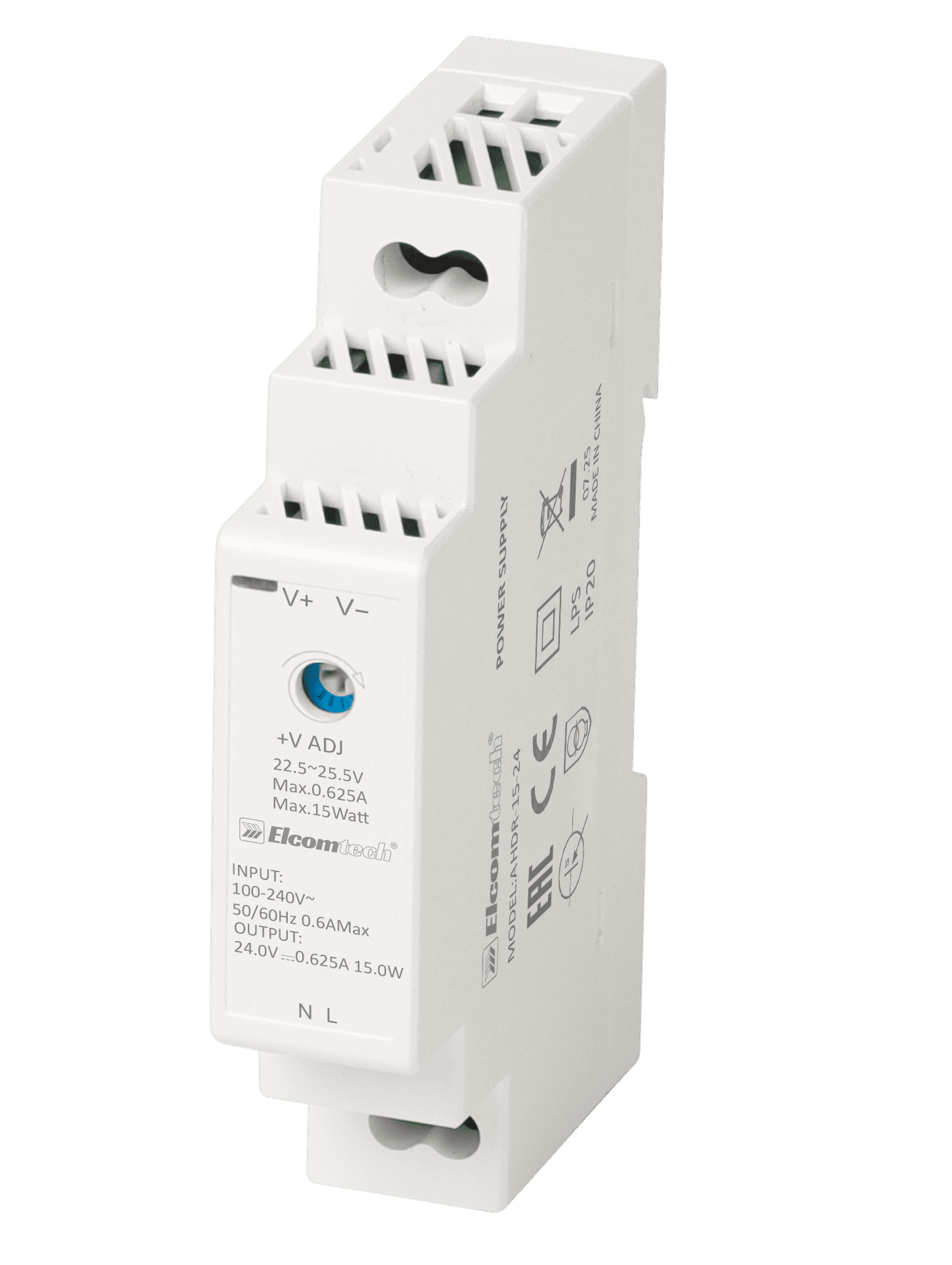 Блок питания на DIN рейку AC/DC 15W вход 100-240V,выход 24V 0,63A A
