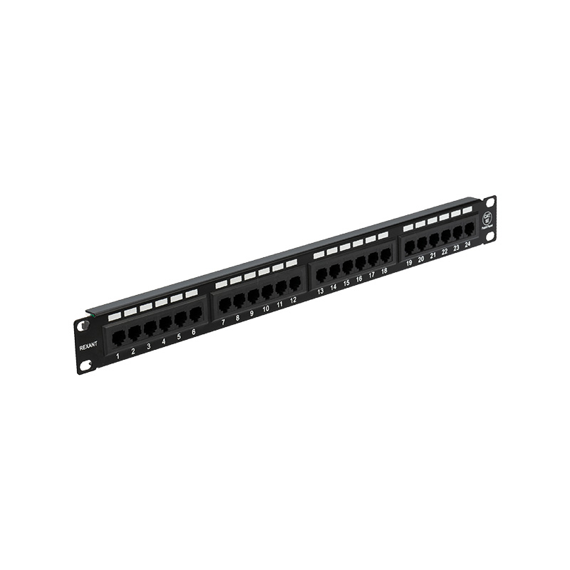 Патч-панель 19' CAT5e 1U 24 порта UTP RJ45 Dual IDC