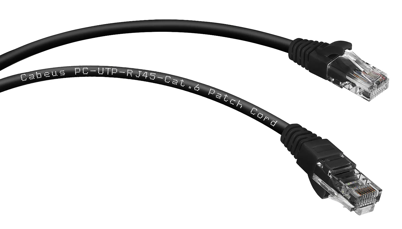 Патч-корд Cabeus PC-UTP-RJ45-Cat.6-1m-BK-LSZH