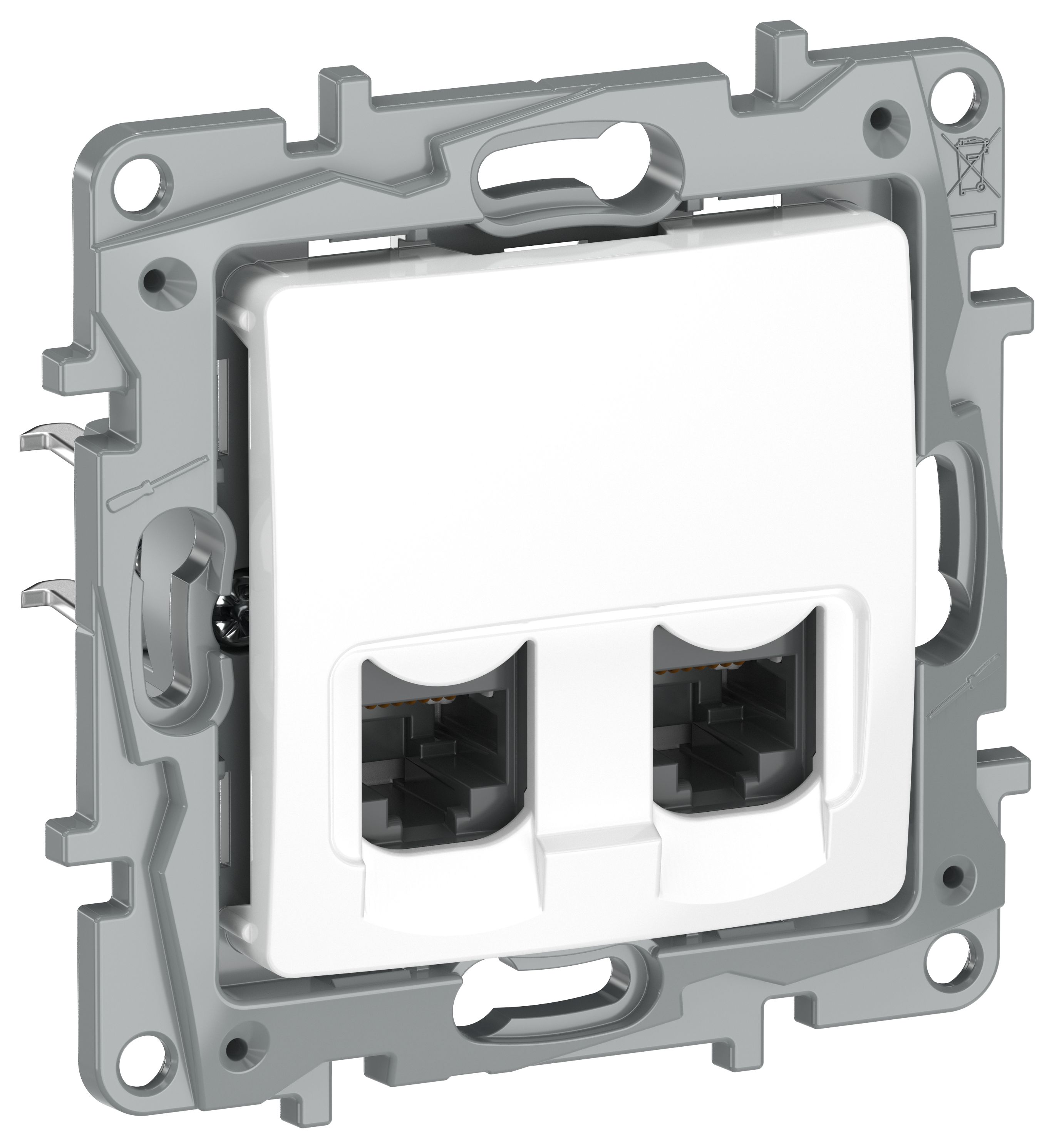 IEKETIKA Розетка компьютерная двойная RJ45 категория 5Е UTP 6722551 белый