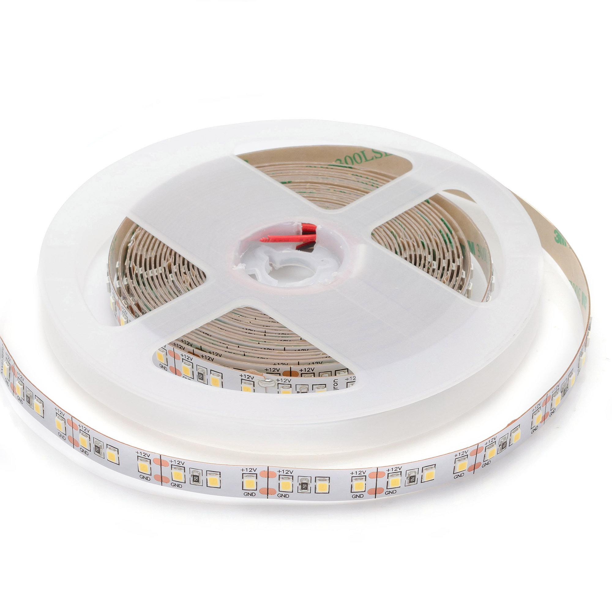 Лента светодиодная 12В 12 Вт/м IP20 3000К smd2835 120LED/м 1300 Лм/м 5м