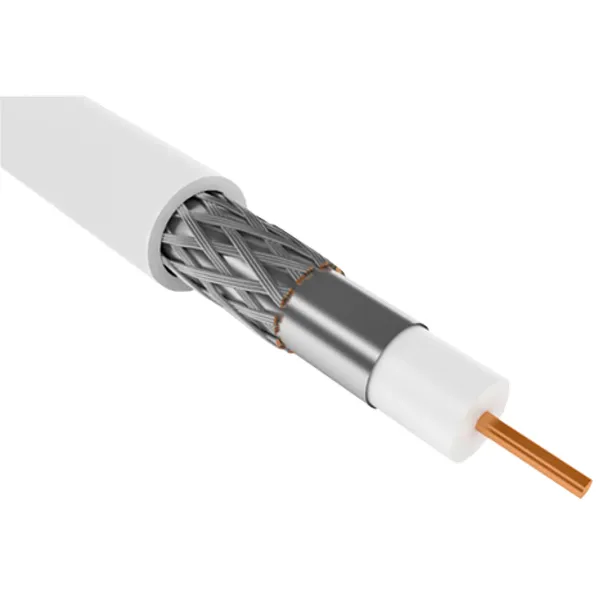 Каб. коаксиальный RG6, 75 Ом, FPE, ПВХ, бел. (305м)