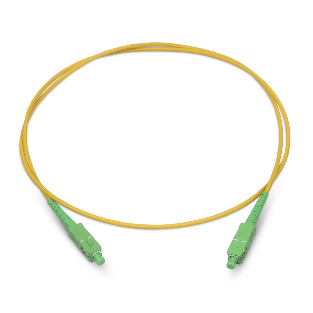 Оптический патч-корд simplex SC-SC 9/125 SM Cabeus FOP(s)-9-SC/APC-SC/APC-5m 5 метров желтый LSZH