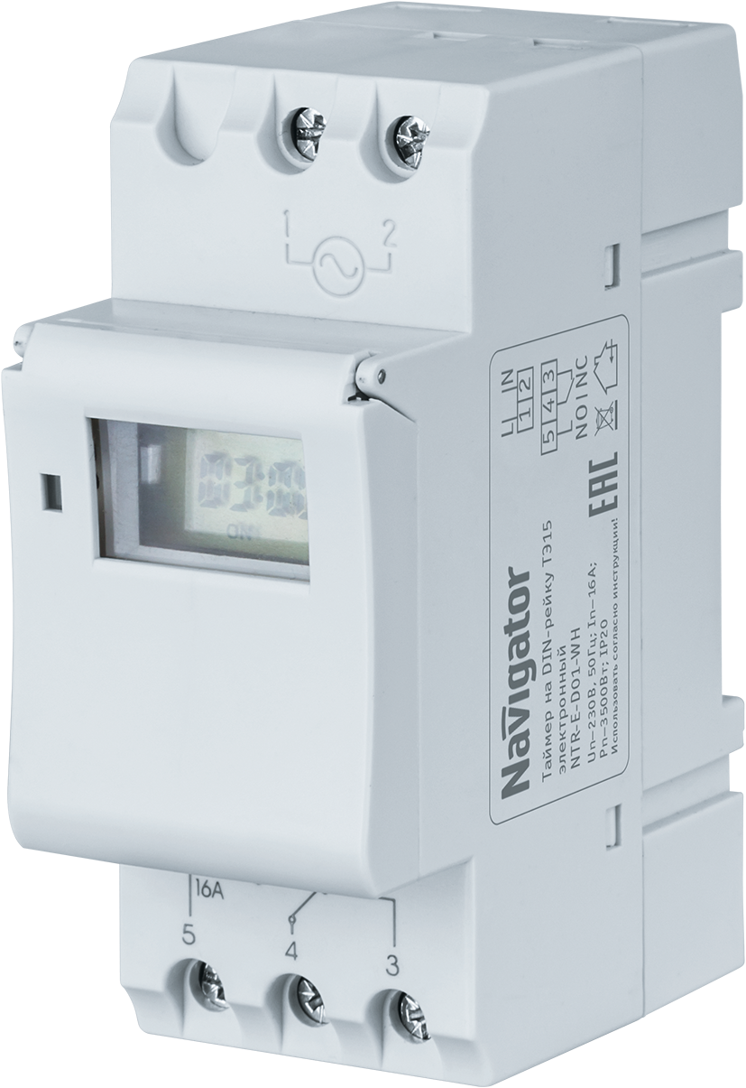 Таймер Navigator 61 559 NOTRE-D01-GR на DIN-рейку электронный