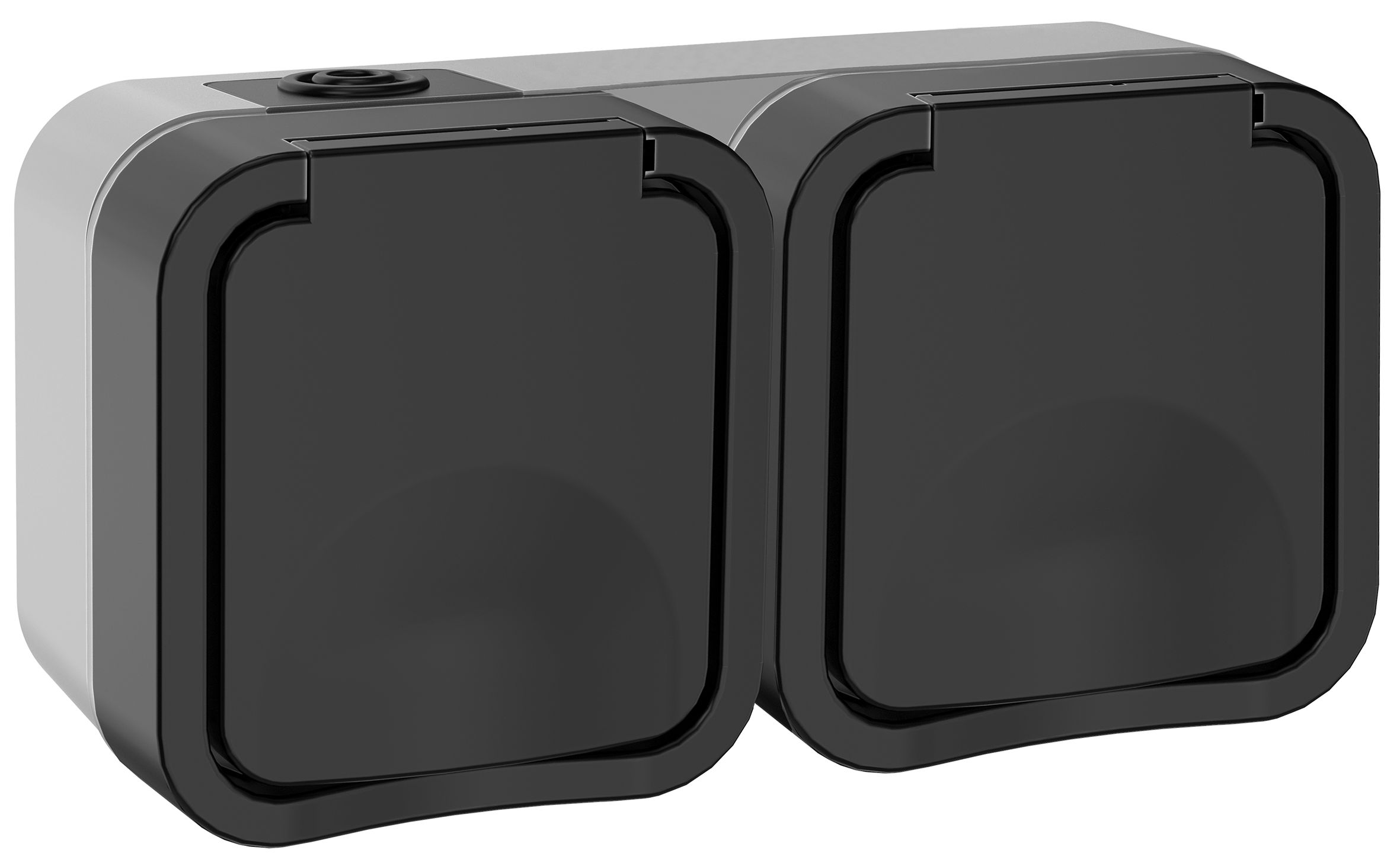 TORS Розетка 2-местная горизонтальная 16А IP55 TS122 графит