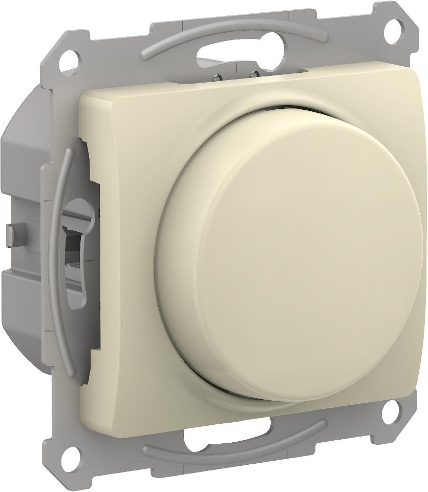 GLOSSA светорегулятор (диммер) повор-нажим, LED, RC, 400Вт, мех., бежевый