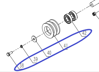 Ролик натяжки ремня TSS DRD1600L/Tensioner assembled, №38+№39+№40+№41+№42 (CNMG30038-CNMG30042/4010100029+4030100005+4040300003+3010403133+4060100014)