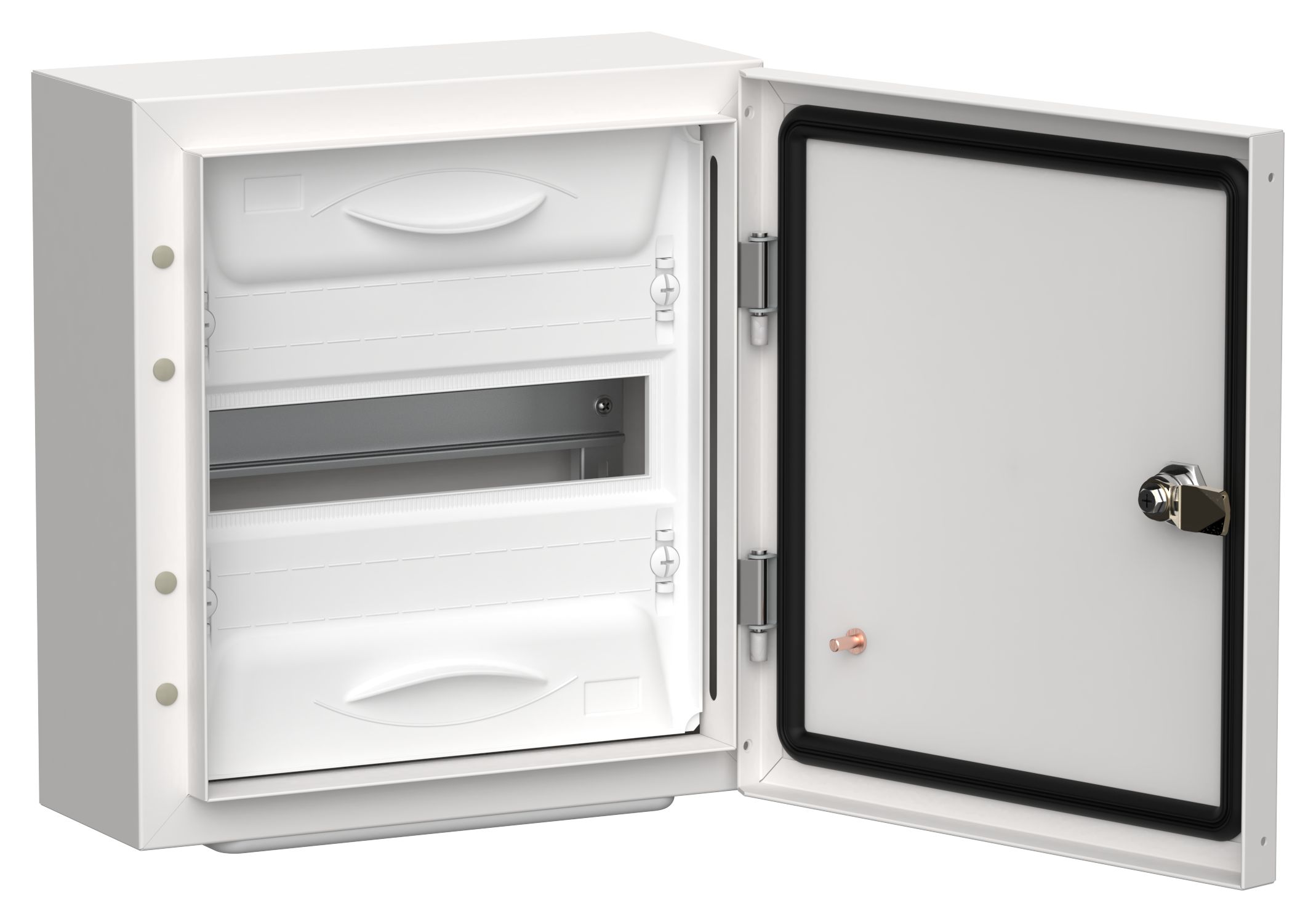 TITAN 5 Корпус металлический ЩРн-12 (1х12) 335х310х140мм IP54 белый (одна дверь)